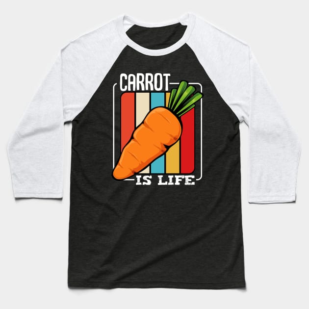 Carrots - Carrot Is Life - Retro Style Vegetable Vintage Baseball T-Shirt by Lumio Gifts